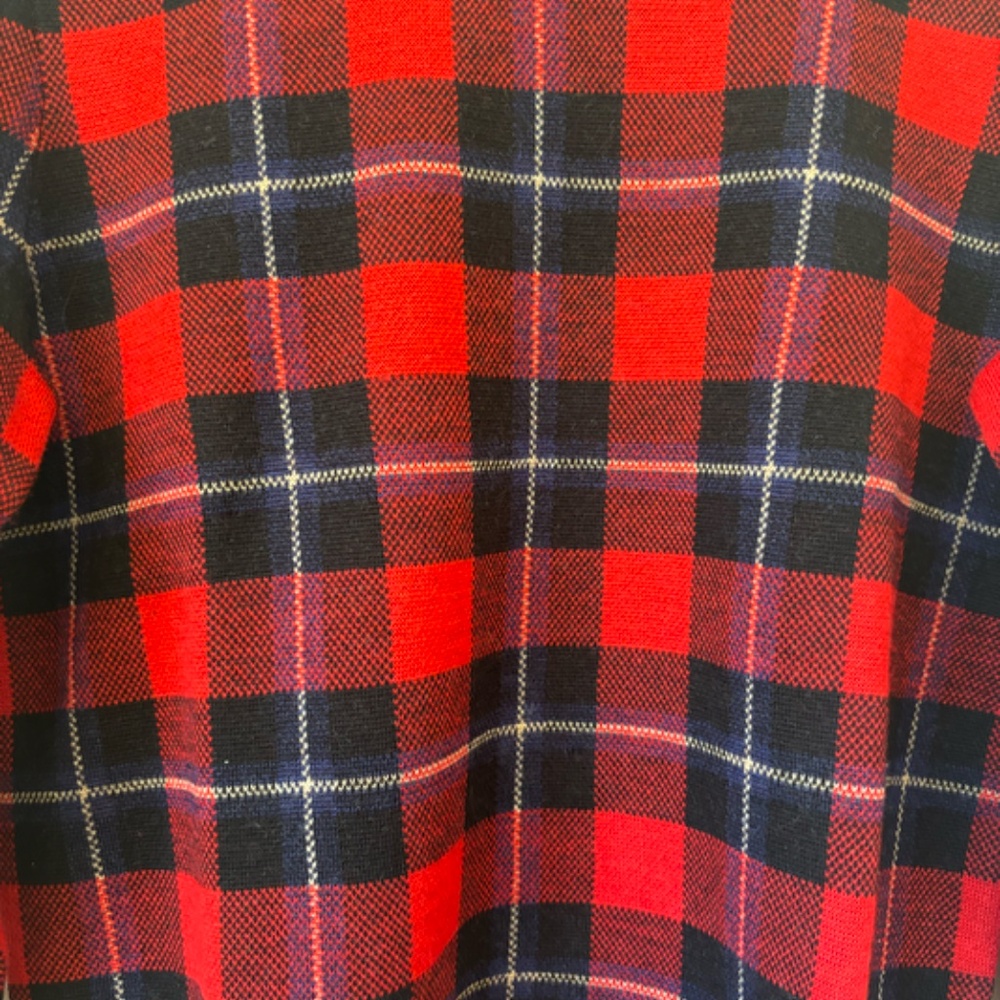 New without tags Equipment wool plaid jacquard tartan holiday crew neck sweater - Picture 3 of 7